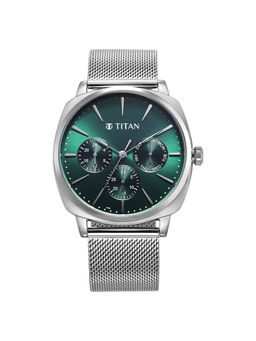 Titan - Men Green Round Dial Analog Watch - 90189SM01