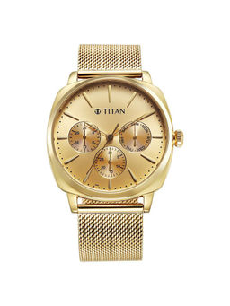 Titan - Men Gold Round Dial Analog Watch - 90189YM02