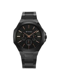 Titan - Men Black Round Dial Analog Watch - 90198NM01