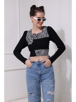 Oh Rare - Striped Crop Top - Multi-Color