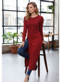 Oh Rare - Longline Top - Maroon