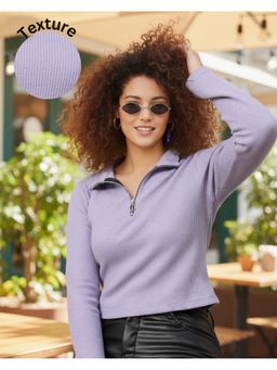 Oh Rare - Textured Crop Top - Purple