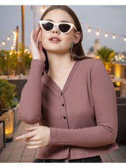 Oh Rare - Textured Crop Top - Mauve