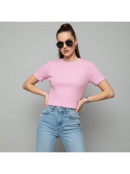 Oh Rare - Cotton Crop T-shirt - Pink