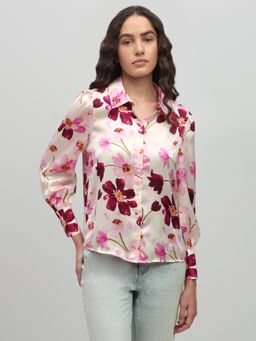 VERO MODA - Floral Print Shirt - Pink