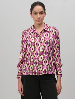 VERO MODA - Geometric Print Shirt - Pink