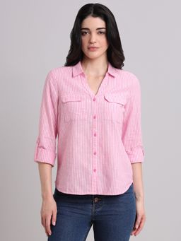 VERO MODA - Pink Striped Shirt