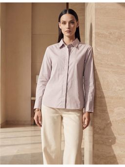 Arrow - Slim Fit Textured Shirt - Purple