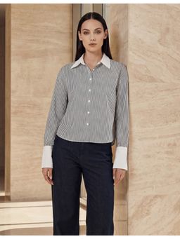 Arrow - Boxy Fit Stripes Shirt - White