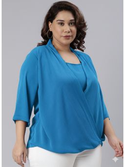 THE PINK MOON - Cobalt Overlap Top - Blue