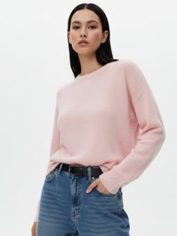 Outzidr - Pink Full Sleeve Round Neck Sweatshirt