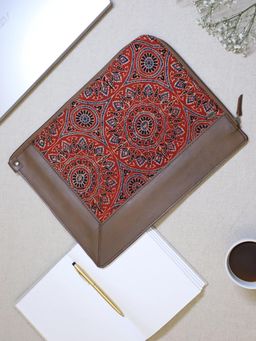 Design Gaatha - Genuine Leather Multi-Color Moroccan Hand Block Ajrakh Laptop Sleeves