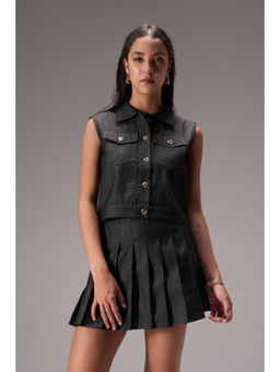 Obleka - Black Noir Soft Cotton Denim Co-Ord (Set of 2)