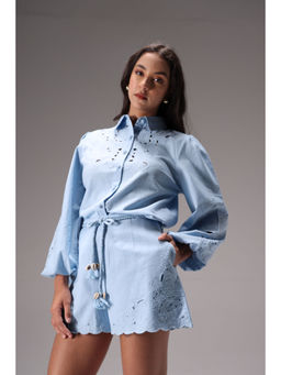 Obleka - Blue The Linen Poise Co-Ord (Set of 2)