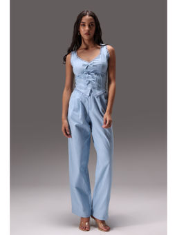 Obleka - Blue Cloud Linen Bow Co-Ord (Set of 2)