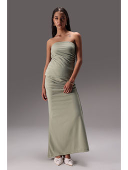 Obleka - Green Sage Ruched Tube Crepe Co-Ord (Set of 2)