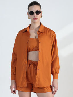 SHOWOFF - Women Rust Co-Ord (Set of 3)