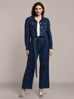 IKI CHIC - Denim Short Jacket with High Waist Jeans (Set of 2)