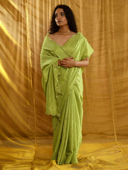 Gulaal - Padmini Tissue Chanderi Sequin Saree Without Blouse