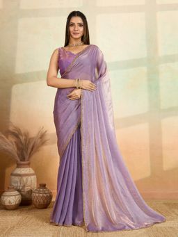 VAIRAGEE - Sandy Purple Saree with Unstiched Blouse