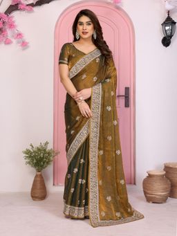 VAIRAGEE - Hammers2 Bronze Saree with Unstiched Blouse