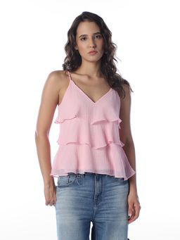 ONLY - Women Solid Relaxed Fit Pink Top