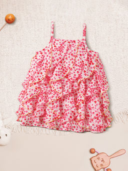 Nautinati - Red Print Ruffled Dress