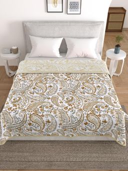 Home Affairs - Reversible Cotton Printed Bed Dohar Ethnic Beige