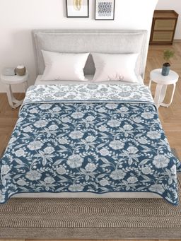 Home Affairs - Reversible Cotton Printed Bed Dohar Blue