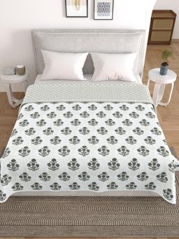 Home Affairs - Reversible Cotton Printed Bed Dohar White