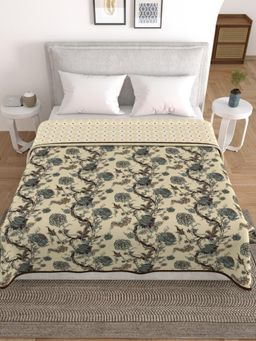 Home Affairs - Reversible Cotton Printed Bed Dohar Cream