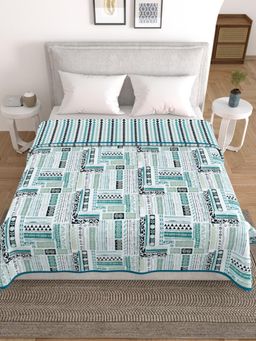 Home Affairs - Reversible Cotton Printed Bed Dohar Blue