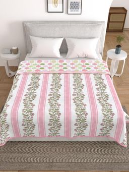 Home Affairs - Reversible Cotton Printed Bed Dohar Pink