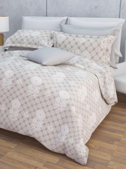 Home Affairs - Cotton Single Bedsheet with 1 Pillow Cover Grey (Set of 2)