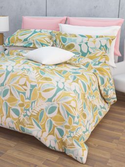 Home Affairs - Cotton Double Queen Bedsheet with 2 Pillow Covers Multi-Color (Set of 3)