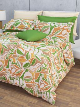 Home Affairs - Cotton Single Bedsheet with 1 Pillow Cover Green (Set of 2)