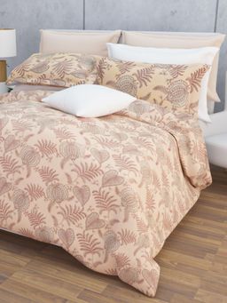Home Affairs - Cotton Single Bedsheet with 1 Pillow Cover Brown (Set of 2)