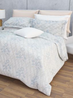 Home Affairs - Cotton Single Bedsheet with 1 Pillow Cover Grey (Set of 2)