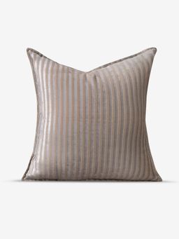Amaara Home - Striped Velvet Cushion Cover - Grey (20x20 inches)
