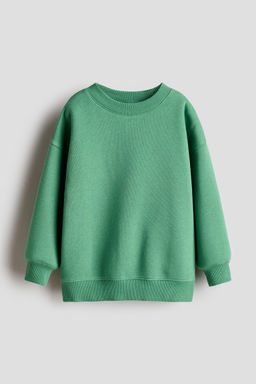 H&M - Boys Green Oversized Brushed-Inside Sweatshirt