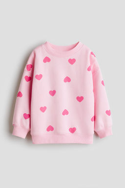 H&M - Girls Pink Oversized Brushed-Inside Sweatshirt