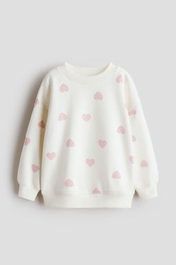 H&M - Girls White Oversized Brushed-Inside Sweatshirt