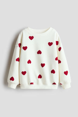 H&M - Girls White Oversized Brushed-Inside Sweatshirt