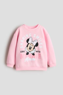 H&M - Girls Pink Printed Sweatshirt