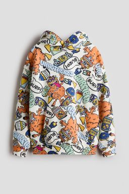 H&M - Boys White Printed Hoodie