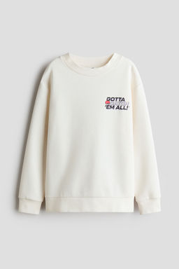 H&M - Boys White Printed Sweatshirt