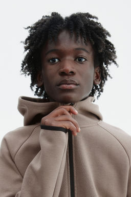 H&M MOVE - Boys Beige Sports Hoodie With Drymove