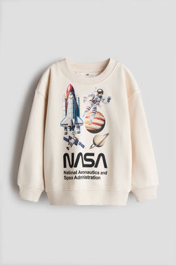 H&M - Boys Beige Printed Sweatshirt