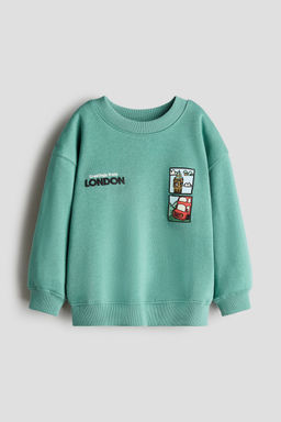 H&M - Boys Green Printed Sweatshirt