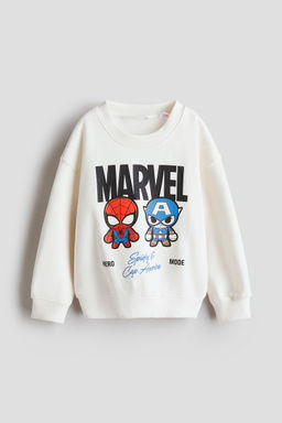 H&M - Boys White Printed Sweatshirt